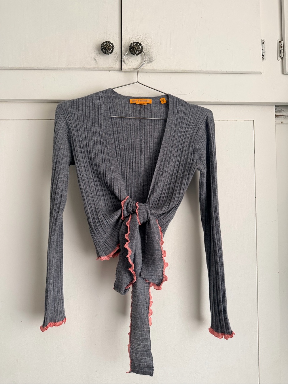 Guest in Residence Gray Cashmere Wrap Cardigan